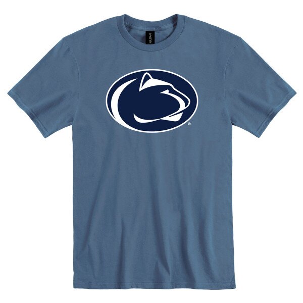 indigo short sleeve t-shirt with Penn State Athletic Logo